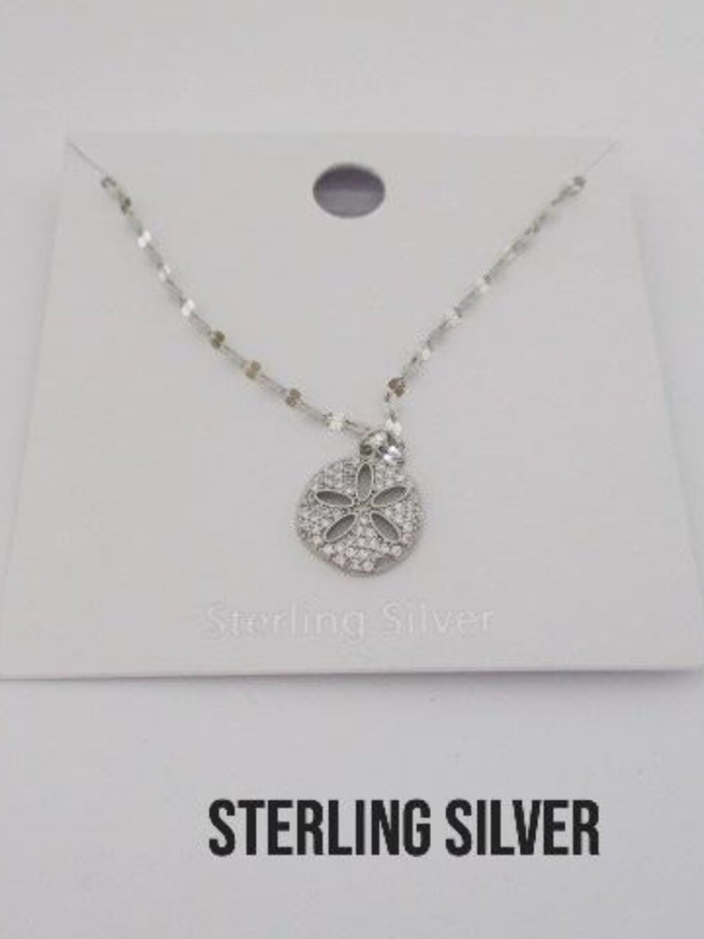 Sterling Silver Sparkling Floral Flower Pendant Necklace NWT